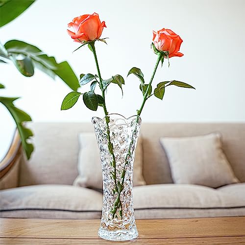 Glass Flower Vase, Small Clear Vase for Flowers, Clear Crystal Vases for Centerpieces, Bud Vases
