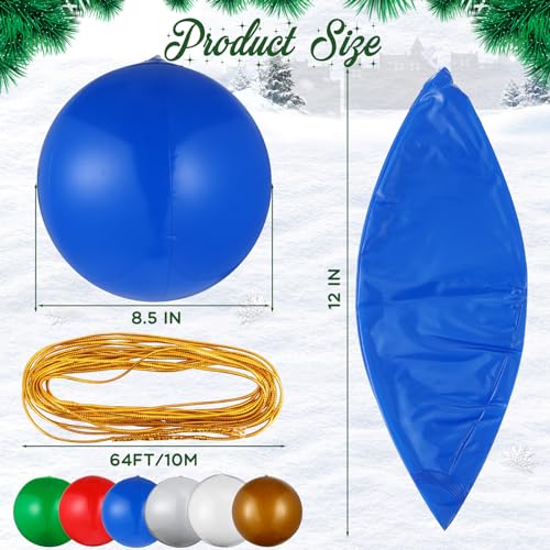 inflatable Christmas Balls Outdoor Christmas Decorations with Gold Hanging String Xmas Ornaments Balls