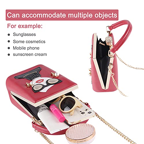 Novelty Lady Face Shoulder Bags Funky PU Leather Top Handle Satchel Handbags Clutch Purse for Women