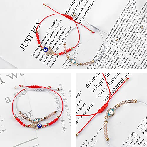 Colorful Evil Eye Bracelets Adjustable String knot Buckle Cross