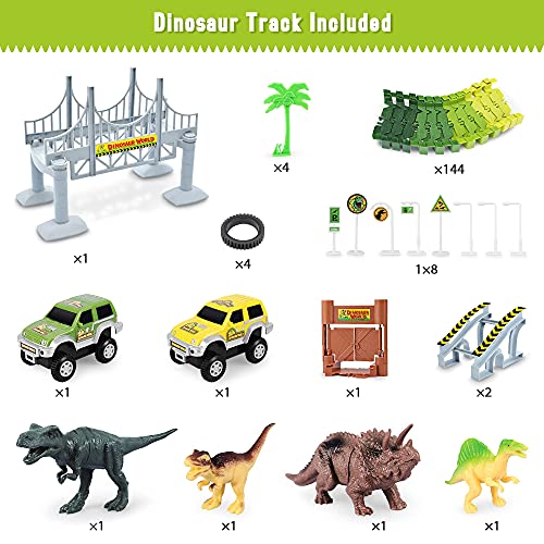 170 pcs Create A Dinosaur World Road Race-Flexible Track Playset