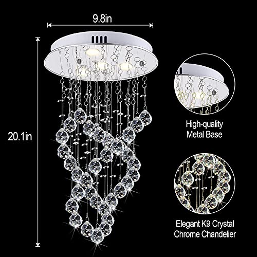 4-Lights Modern Raindrop Crystal Chandelier