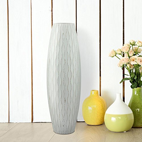 Beach Nostalgia Weathered Pale Ocean Wood Vase, Light Blue