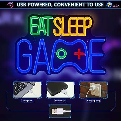 LED Game Neon Sign- EAT SLEEP GAME- Wall Decoration