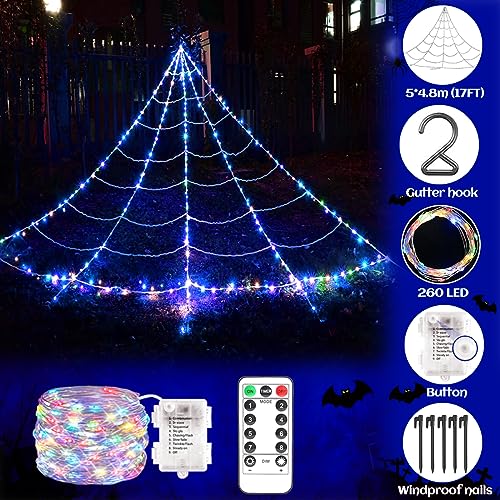 Spider Web Lights,  Giant Triangular LED Remote Control Multicolor Net Lights with 8 Light Modes