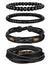 4Pcs Braided Leather Bracelet Cuff Bead Bracelet Set -Unisex