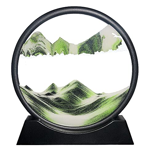 3D Moving Sand Art Sandscapes in Motion Round Glass 7"