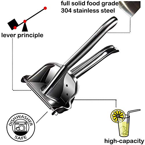 Stainless Steel Manual Lemon Squeezer Citrus Juicer Hand Press Heavy Duty