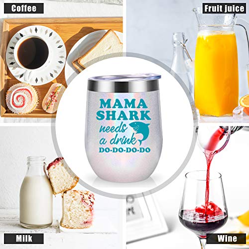 Wine Tumbler Mommy Shark Cup for Mothers Day/Birthday Gift