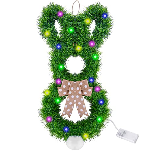 Easter Led Lighted Bunny Wreath 24.4 Inch