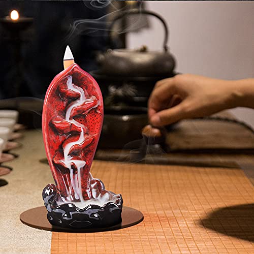 Backflow Incense Holder Burner w/ 120 Incense Cones & 30 Incense Sticks