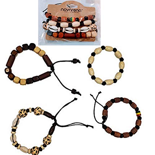 Jamaican Rasta Beads with Cowrie Shells Bracelets for Me/ Women