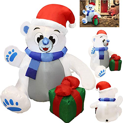 4 ft Christmas Self Inflatable Polar Bear w/  LED Lights