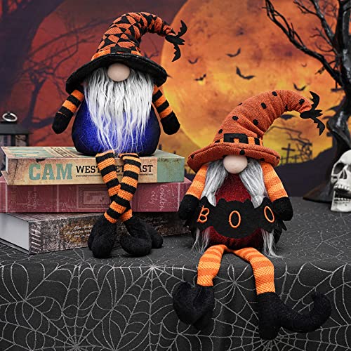 Lighted Halloween Witch's Broom, Spooky Halloween Party Decorations Home Ornament