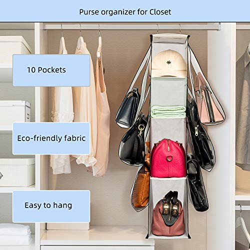 Closet Purse Organizer w/ 10 Compartments