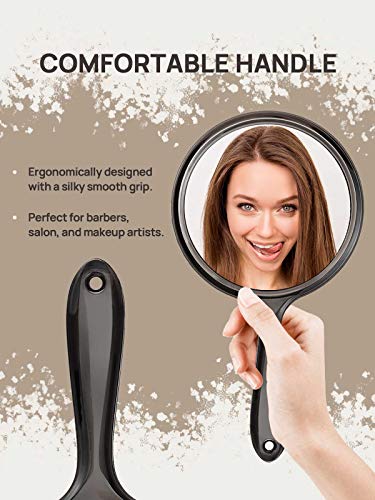 Double-Sided Handheld Mirror 1X/3X Magnifying Mirror, Set of 2