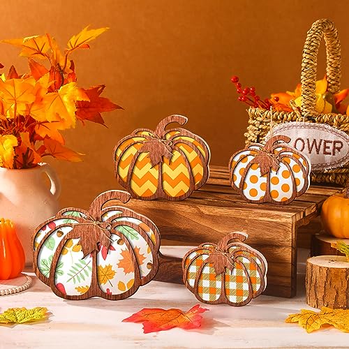 9 Pcs Halloween Wooden Ghost Table Sign Tiered Tray