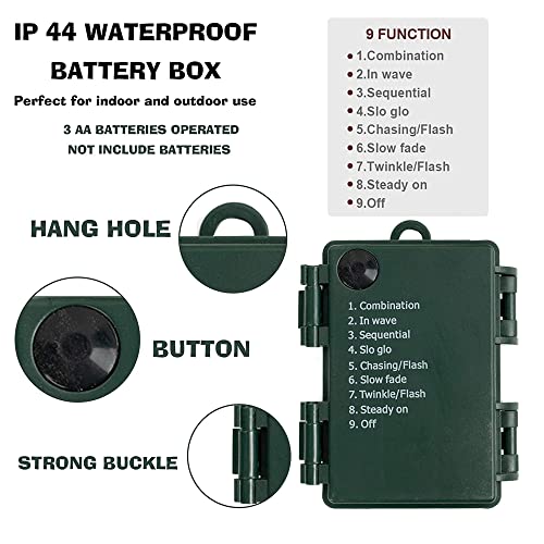 50 LED Battery Operated 16ft Christmas Lights Decoration