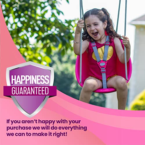 Your Child's First Swing w/ Blister Free Rope & 3-Point Safety Harness