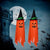 2PCS Halloween Decorations Single Pre-Installed Orange Pumpkin Wizard Hat Halloween Decor