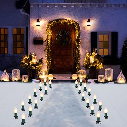 30.75ft 24 Christmas Pathway Marker String Lights w/ Stakes