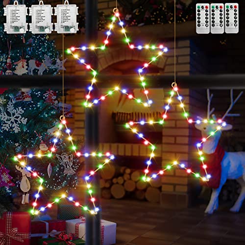 3PCS  45 LEDs Christmas  Star Window Lights Decoration