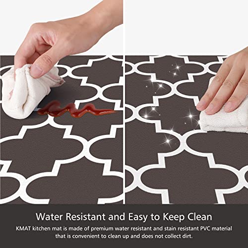 [2 PCS] Cushioned Anti-Fatigue Kitchen Rug, Waterproof Non-Slip