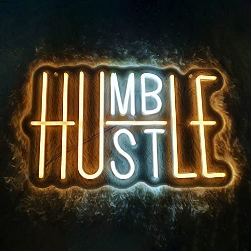 LED Neon Sign for Wall Decoration Humble Hustle Sign, USB Powered