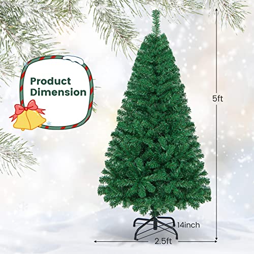 Artificial, Xmas Pine Easy Assembly, Christmas Tree with Solid Metal Legs, Idea for Indoor and Outdoor Holiday