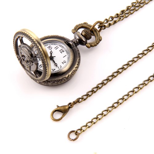 Antique Bronze Anime Skull One Piece Pocket Watch/Necklace for Fathers Day Gift