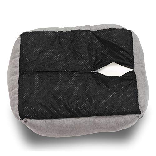 Reversible Rectangle Pet Bed w/ Dog Paw Printing, 25 by 21 inches