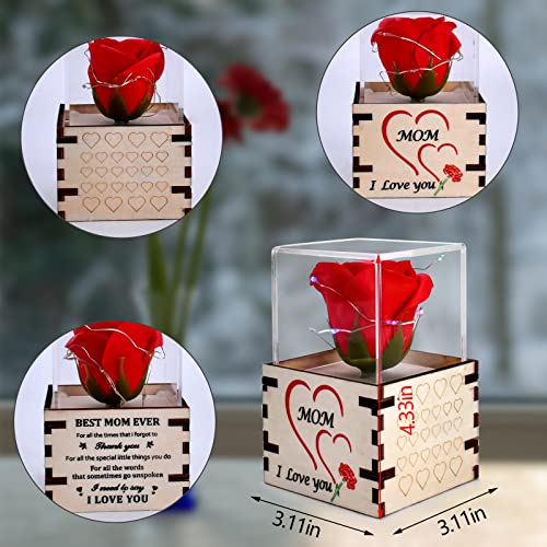 Gifts for Mothers Day -Preserved Eternal Rose Flower in Music Box