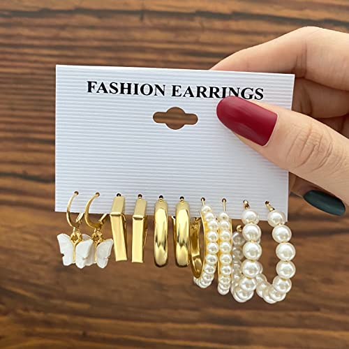 36 Pairs Pearl Earrings Set for Women Girls, Hypoallergenic