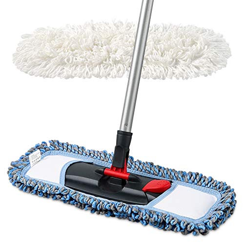 Mop for Floor Cleaning Microfiber for Dry & Wet Tile Floors w/an Extra Chenille Refill Mopping Pad