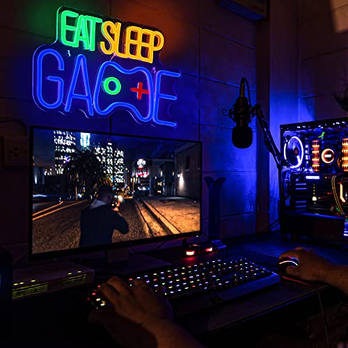 LED Game Neon Sign- EAT SLEEP GAME- Wall Decoration