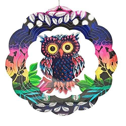 Owl Wind Spinner 12 Inch 360 Degree Stainless Steel