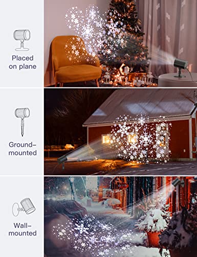 Christmas Projector Lights Outdoor, Snowflake Projector Lights Waterproof Rotating Snowfall LED Christmas Lights