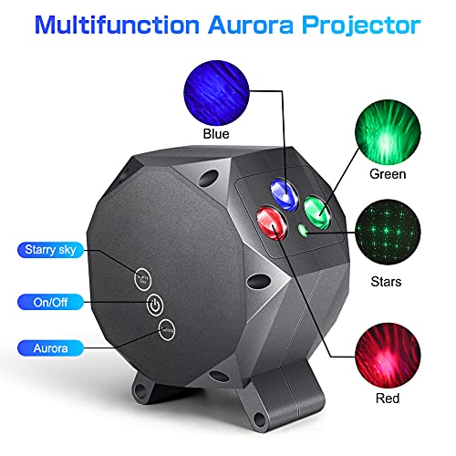 Aurora Light Star Projector with Bluetooth Music Speaker, Timer, Remote Control