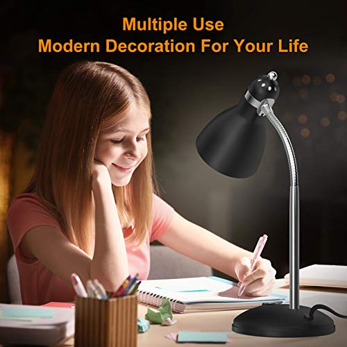 Eye Caring Metal Desk Lamp, Adjustable Goose Neck