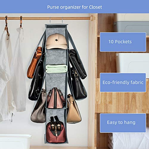 Closet Purse Organizer w/ 10 Compartments