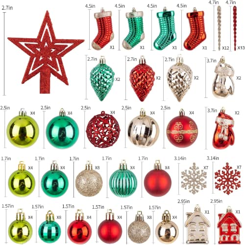 132Pcs Christmas Tree Ornaments