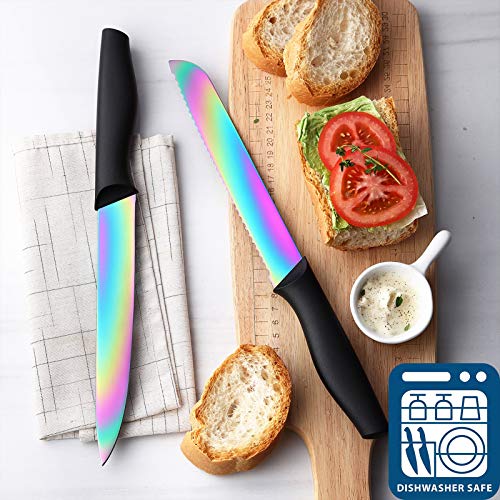 These Unique Kitchen Knives Have a Rainbow Titanium Coating