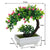 Artificial Bonsai Tree Faux Potted Plant with White Pot - Mini - 8 Inch Tall(Rose Red)