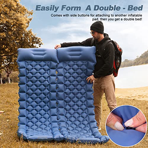 Camping Sleeping Pad - Ultralight Foot Press Inflatable  w/ Built-in Pump