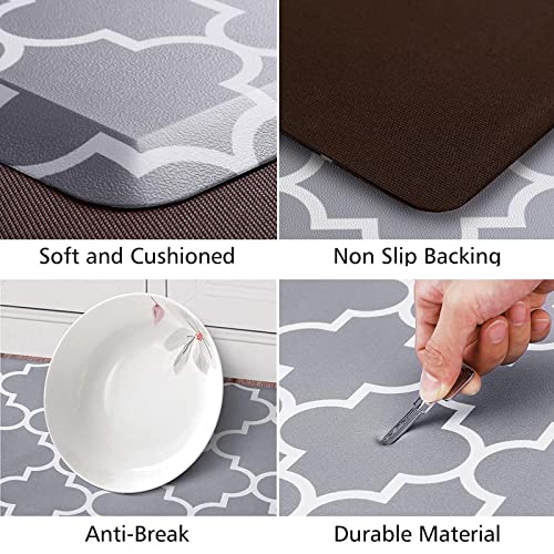 [2 PCS] Kitchen Cushioned Anti-Fatigue Floor Mat, Heavy Duty PVC Ergonomic