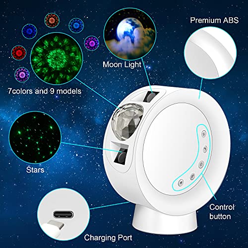 LED Sky Projector Light, Galaxy Lighting, Nebula Star Night Lamp w/ Base & Remote Control