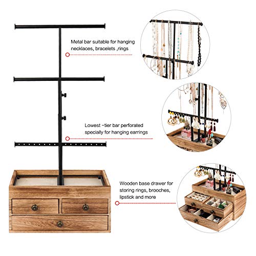 3 Tier Jewelry Metal Tree Stand Organizer