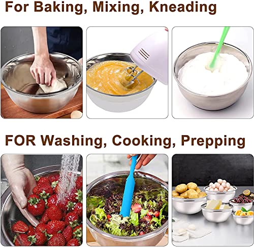 5-Speeds Mixers w/ 6 Nesting Stainless Steel Mixing Bowl, Measuring Cups & Spoons Whisk Blender