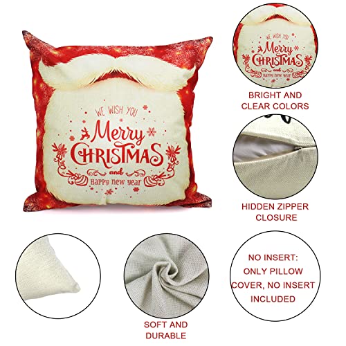 Set of 4 Christmas Throw Pillow Covers 18x18 Inch