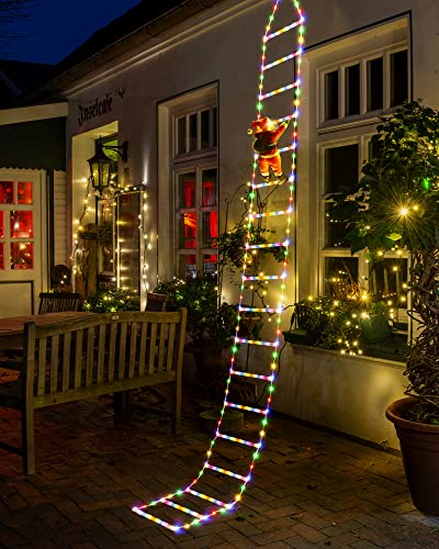 10ft Christmas Decorative Ladder Lights w/ Santa Claus